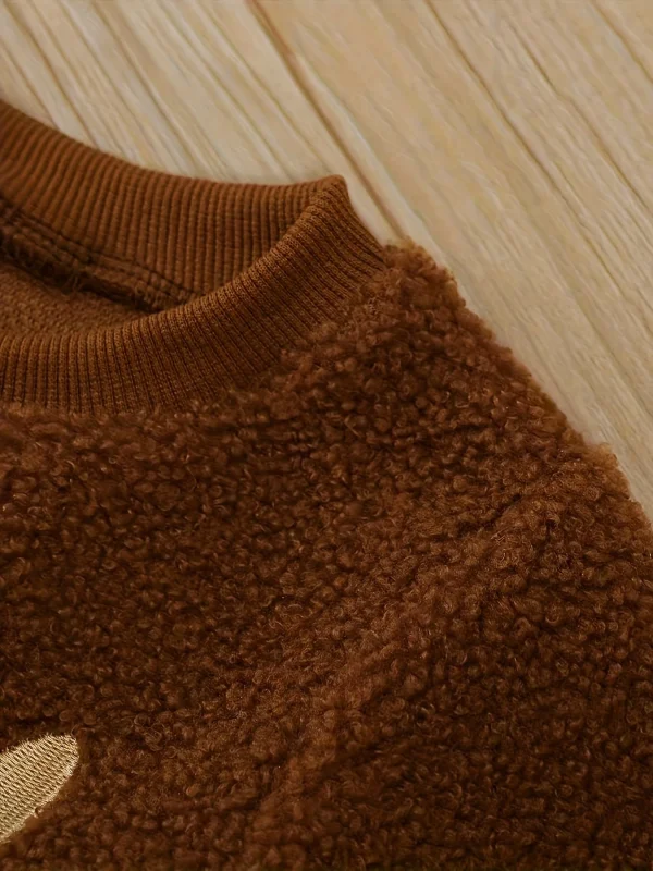 Simpatico peluche autunno inverno pagliaccetto per bambini vestito a maniche lunghe abbigliamento per neonati bambino tutto in uno outfit vestiti per bambini 4