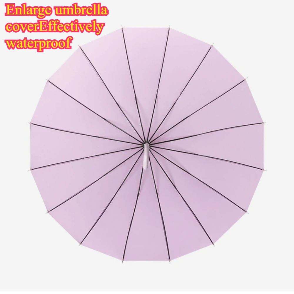 Ombrello giapponese a manico lungo Ombrello grande antivento a 16 ossa Ombrello universale Ombrello semiautomatico con copertura per ombrellone 5