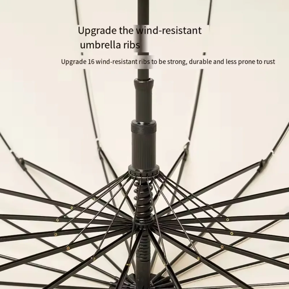 Ombrello giapponese a manico lungo Ombrello grande antivento a 16 ossa Ombrello universale Ombrello semiautomatico con copertura per ombrellone 3