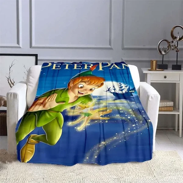 Coperta stampata Peter Pan coperta per adulti per bambini biancheria da letto morbida e calda per divano letto coperta da viaggio all'aperto 5