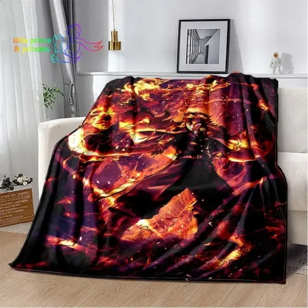 Rengoku Kyoujurou Demon Slayer Personaggio Anime Coperta Leggera Confortevole Morbida Traspirante Coperta Ultra Calda Biancheria da Letto da Viaggio 4