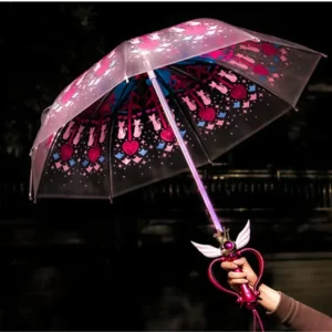Sailor Magic Moon Stick ombrello Rain Gear trasparente Sailormoon Paraguas per le donne ragazze bambini regalo ombrello luminoso 1