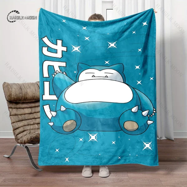 Coperta stampata Pokemon Snorlax per viaggi a casa Coperta morbida e confortevole per adulti e bambini Coperta calda per cartoni animati 2