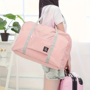 Borsone da viaggio pieghevole per borsa da trasporto per compagnia per donne e ragazze, leggero, di grande capacità, per sport, viaggio nel fine settimana durante la notte 1