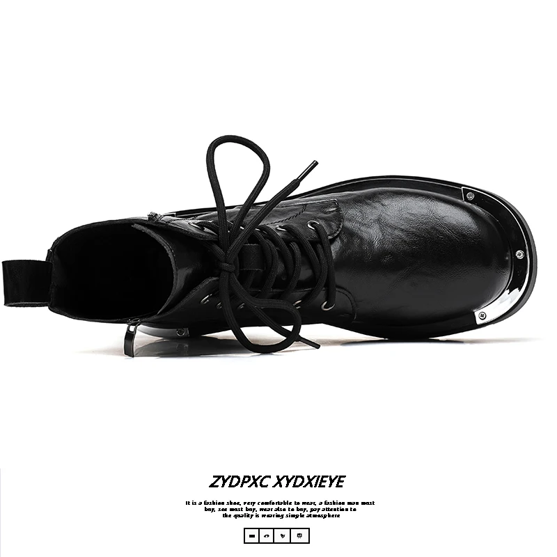 Stivaletti da uomo per passeggiate per il tempo libero Scarpe casual da uomo alte classiche Botas Ventilate Stivali da moto Calzature da passeggio per esterni 5