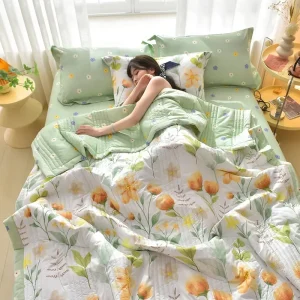 Trapunta trapuntata primavera estate Piumino morbido e leggero Coperta estiva Queen Coperte traspiranti Comode trapunta doppie lavabili 1