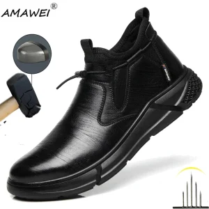 Scarpe antinfortunistiche Scarpe da lavoro da uomo con punta in acciaio Scarpe protettive indistruttibili da uomo Scarpe resistenti all'acqua resistenti all'olio 1