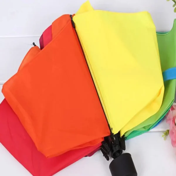 1pc - Rainbow Wonder-ombrello portatile a tre pieghe con manico corto, Design pieghevole per uno stile e una protezione senza sforzo 6