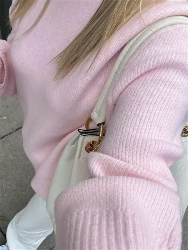 Tossy Pink Maglieria Maglione Pullover per donna Manica lunga Moda Patchwork allentato Carino Y2k Top Maglia femminile Elegante Pullover Nuovo 4
