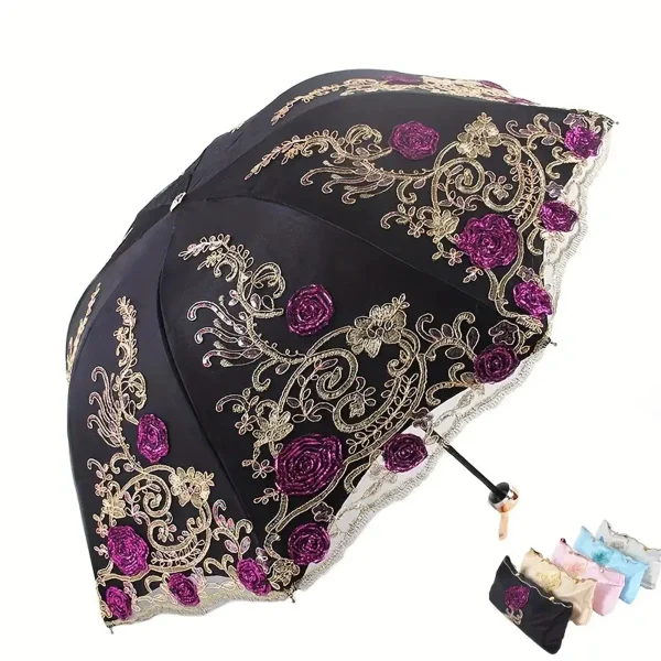 1 pezzo di ombrellone con motivo in pizzo retrò, ombrellone da principessa antigraffio, ombrellone da sposa, ombrellone da vacanza, ombrellone da tiro, ombrellone speciale da donna 1