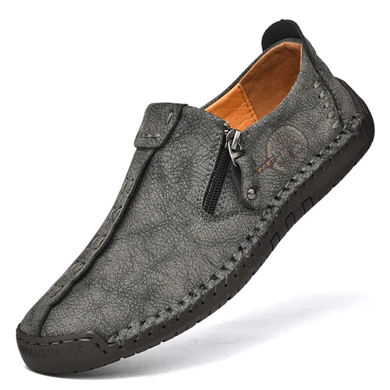 Comode scarpe da uomo in pelle Casual Slip On mocassini da uomo Qlity scarpe in pelle spaccata appartamenti da uomo vendita calda mocassini scarpe Plus Size 1
