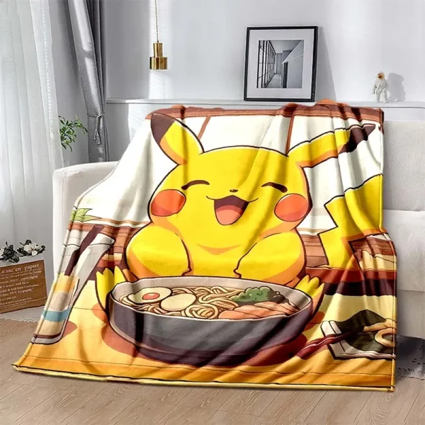 Calda e morbida coperta con stampa Pokémon Stitch, soffice coperta per divano in peluche per bambini e adulti, per divano letto - immagine 5