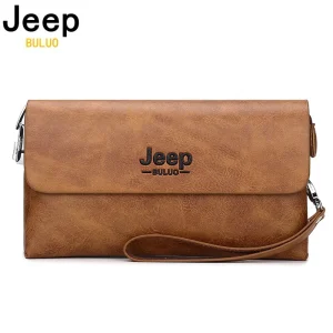 Pochette In pelle PU marca JEEP BULUO In tre colori portafoglio da uomo nuovo stile portafoglio lungo con cerniera portafoglio da uomo con Password 1