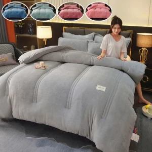2025 Addensare Coperta invernale in pile di latte Caldo agnello artificiale Cashmere Coperte ponderate per letto Morbido calore Piumino Piumino Core 1