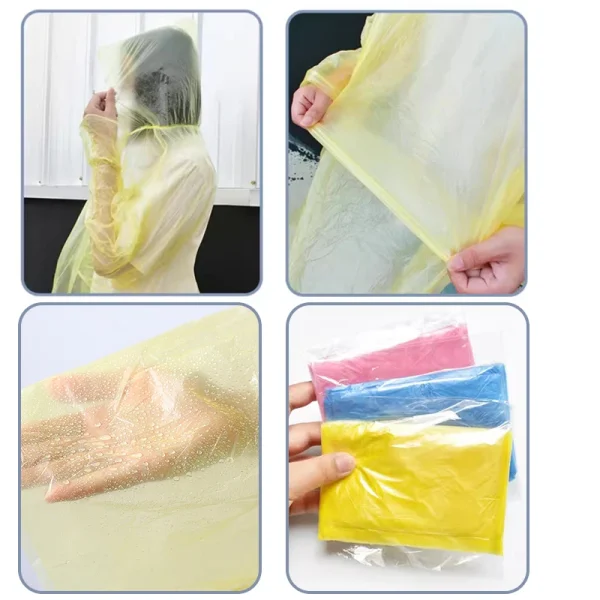 1-50pcs Poncho Impermeabile Usa E Getta Cappotto di Pioggia Impermeabile Poncho Impermeabile Carta Usa E Getta Portatile Poncho Forniture 6