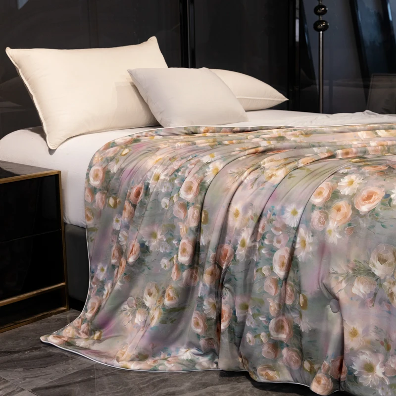 Trapunta rinfrescante estiva in seta di ghiaccio lavata ad acqua, raffreddamento su entrambi i lati, coperta sottile per aria condizionata fredda, trapunta per biancheria da letto di lusso 3