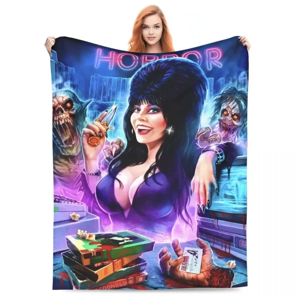 Elviras lady Of The Dark flanella coperte Horror Comedy Movie Soft Throw coperta per viaggi ufficio copriletto copridivano 1