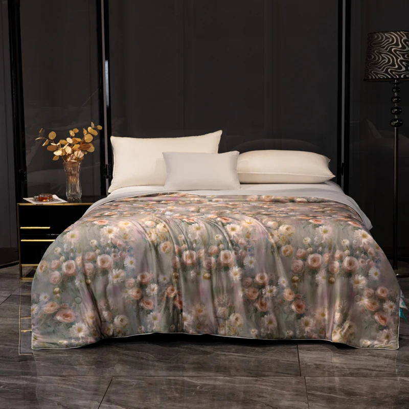 Trapunta rinfrescante estiva in seta di ghiaccio lavata ad acqua, raffreddamento su entrambi i lati, coperta sottile per aria condizionata fredda, trapunta per biancheria da letto di lusso 1