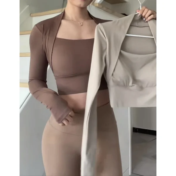 Cuscino per il torace fitness Top sportivo Camicie a maniche lunghe da donna Pra Speed Up Abiti corti ed eleganti per danza e yoga Cintura piccola da palestra 1