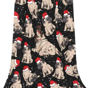 Coperta natalizia in pile carlino per cani, morbida, leggera, calda e accogliente, per uomo, donna, divano letto, divano, 60 "X 50" 1