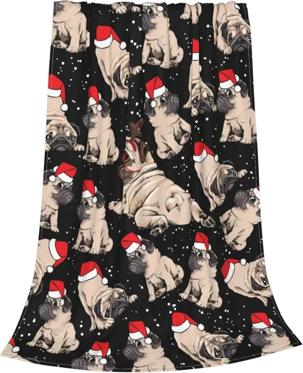 Coperta natalizia in pile carlino per cani, morbida, leggera, calda e accogliente, per uomo, donna, divano letto, divano, 60 "X 50" 1