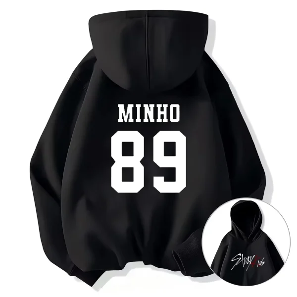 Hot Vintage Grafica Stampa Stray Kids Felpa con cappuccio Donna Uomo Casual Hip Hop Streetwear Manica lunga Pullover in pile Felpe unisex 4