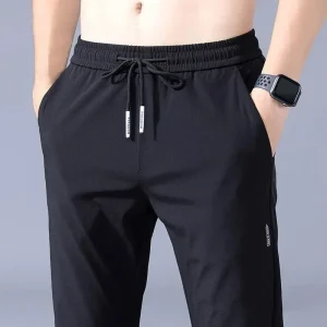 Pantaloni da uomo 2025 Estate Nuovo Nero Grigio Sottile Business Casual Pantaloni Outdoor Elastico Traspirante Gamba Dritta Pantaloni Sportivi 1