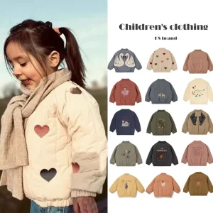 Cappotto per bambini ricamato KS marca 2024 autunno inverno moda squisita ragazza giacca capispalla caldo ragazzi cappotto di lana di agnello 1