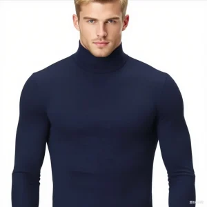 2025 nuova biancheria intima termica top da uomo casual slim fit collo alto camicia inferiore a maniche lunghe top basic autunno pullover stand up coll 1