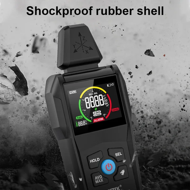 Mestek Misuratore EMF Rilevatore di radiazioni di campo elettromagnetico Tester EMF per rilevatore EMF domestico Attrezzatura per la caccia ai fantasmi Strumento professionale 4