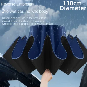 Ombrello da pioggia e pioggia triplo extra large da 130 cm Protezione efficace dalla pioggia Efficace resistenza al vento Resistenza ai raggi UV 1
