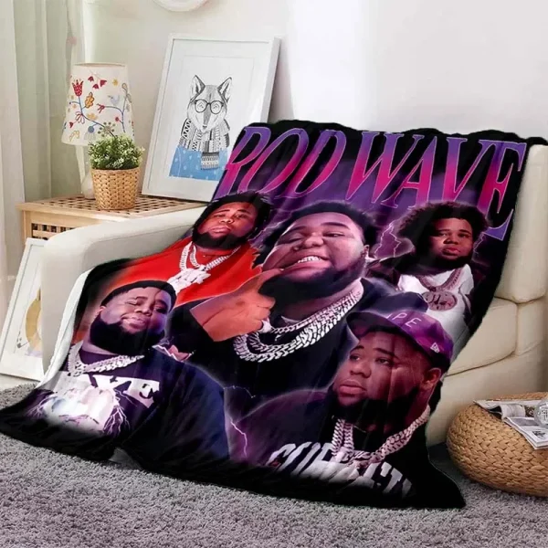 Hip Hop Rapper coperta Rod Wave flanella coperta Soft Warm Throw Bedroom Decor pisolino divano letto coprisedia per ragazzi e ragazze 5