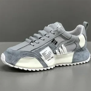 Scarpe da ginnastica da uomo Mocassini in rete estiva Scarpe sportive in pelle con lacci Scarpe da corsa casual quattro stagioni Scarpe comode Forrest Gump da uomo 1