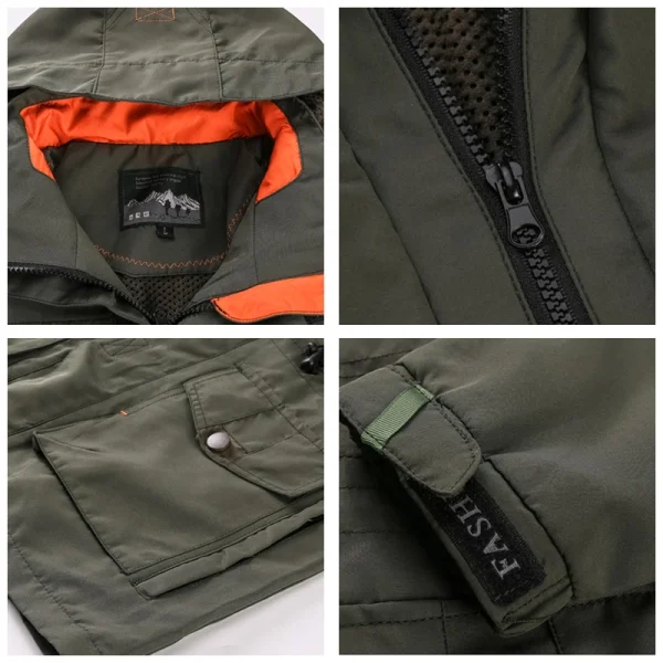 Giacca da esterno da uomo Primavera Autunno Nuova giacca casual con cappuccio da uomo Giacca a vento antivento da uomo Giacca da campeggio da uomo 6