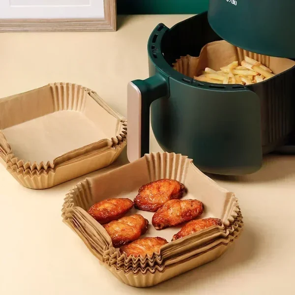 50/100pcs Quadrato Airfryer Carte Antiaderente Carta Usa E Getta Grande Friggitrice Ad Aria Usa E Getta Alimenti Per Uso Domestico Cucina Assorbimento di Olio 2