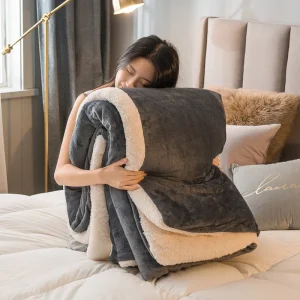 Coperta in lana per tenere al caldo Coperte da letto invernali Copripiumino Queen a doppia faccia Copriletto matrimoniale da campeggio Copriletto sul letto 1