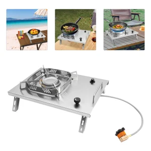 Fornello da campeggio portatile da 2600 W Fornello pieghevole con bruciatori regolabili Fornello IGT Bruciatori a gas per propano per escursioni all'aperto 1