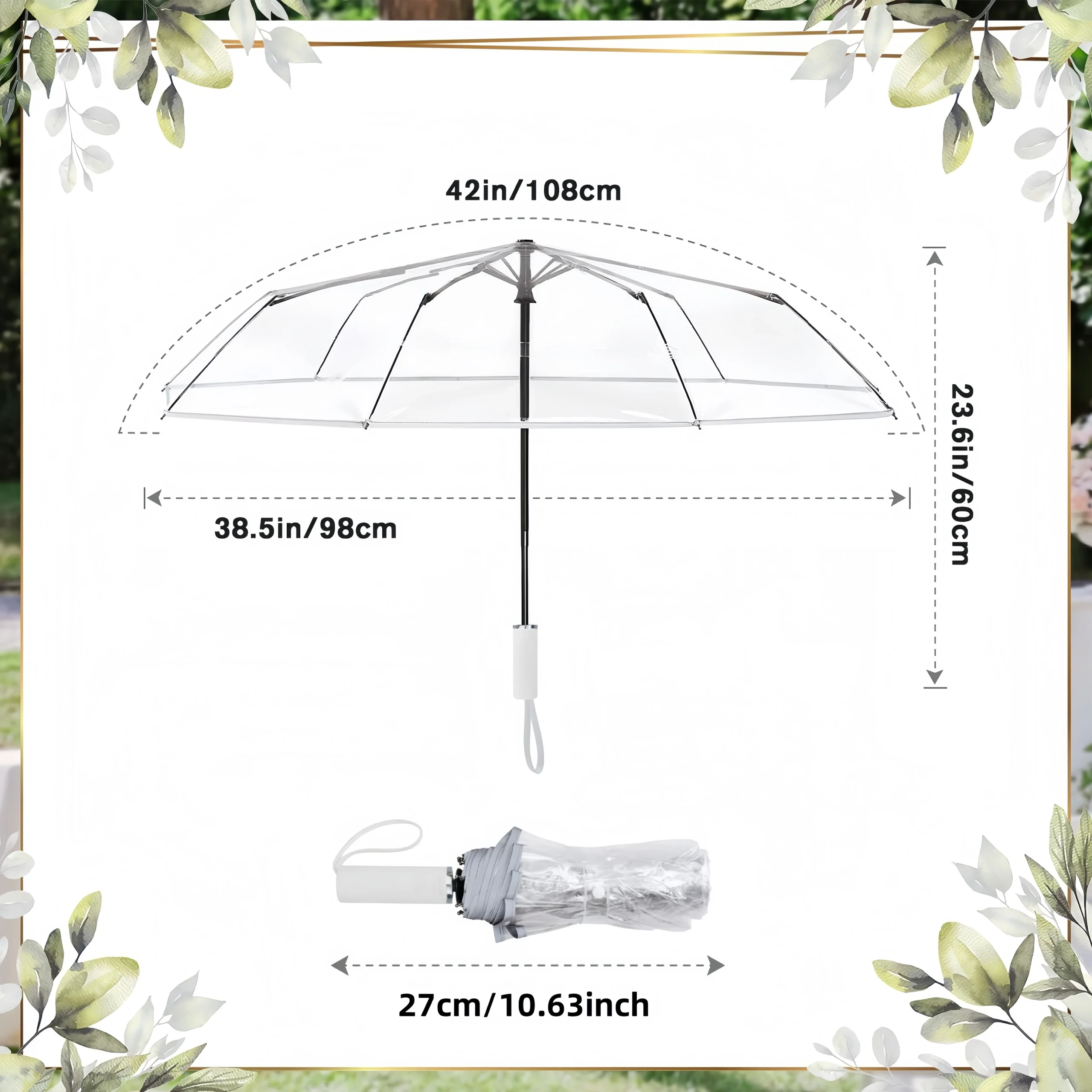 10-20 pezzi ombrelli da sposa trasparenti ombrello trasparente sfuso ombrello pieghevole apertura manuale e chiusura per bomboniere oggetti di scena regalo 5