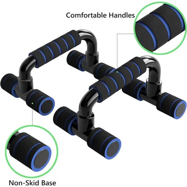 Barra di supporto push-up antiscivolo a forma di H Supporto per fitness domestico Power Rack Maniglie per palestra Barre push-up Braccio per esercizi Allenamento muscolare toracico 3