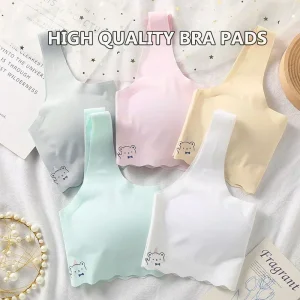 Reggiseno da allenamento per ragazze giovani Reggiseno senza fili in cotone solido Senza cuciture Senza ferretto Reggiseno sportivo per ragazza Coppa Un primo reggiseno sottile 1