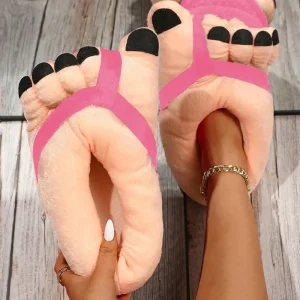 Pantofole invernali in cotone Piedi grandi Coppie creative Pantofole divertenti Scivoli da casa Cursore morbido e caldo per uomo Donna 1