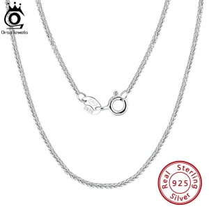 ORSA JEWELS Collana a catena Chopin in autentico argento sterling 925 Stile minimalista Catena Chopin 925 40-60 cm SC53 1