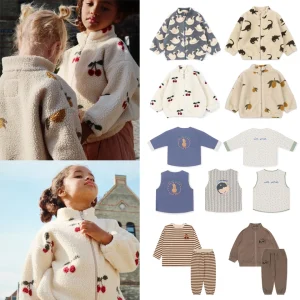 2024 inverno KS cappotto per bambini autunno vestiti per bambini abbigliamento per bambini vestiti per bambini madre vestiti per bambini giacca per ragazze tuta sportiva 1