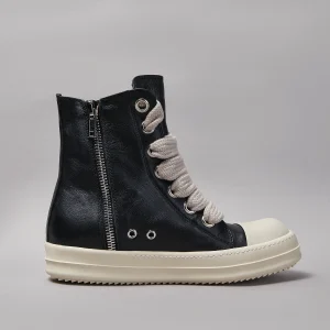 Scarpe da uomo di marca Scarpe da ginnastica casual alte da donna Sneaker di qualità nera di design romano in pelle con cerniera Jumbo Lace Up Stivaletti con piattaforma piatta 1