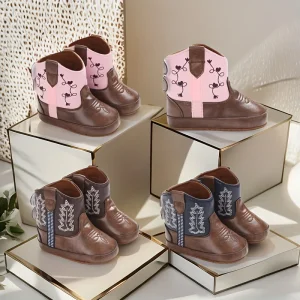  Stivali con intersuola in denim antiscivolo caldi per bambini da 0 a 18 mesi | Scarpe da passeggio casual per l'autunno inverno 1