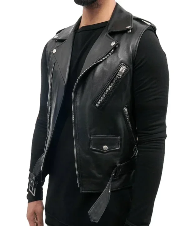 Costume da cavaliere con canotta in pelle da uomo, armatura in pelle medievale, gilet senza maniche, gilet in pelle con lacci 1