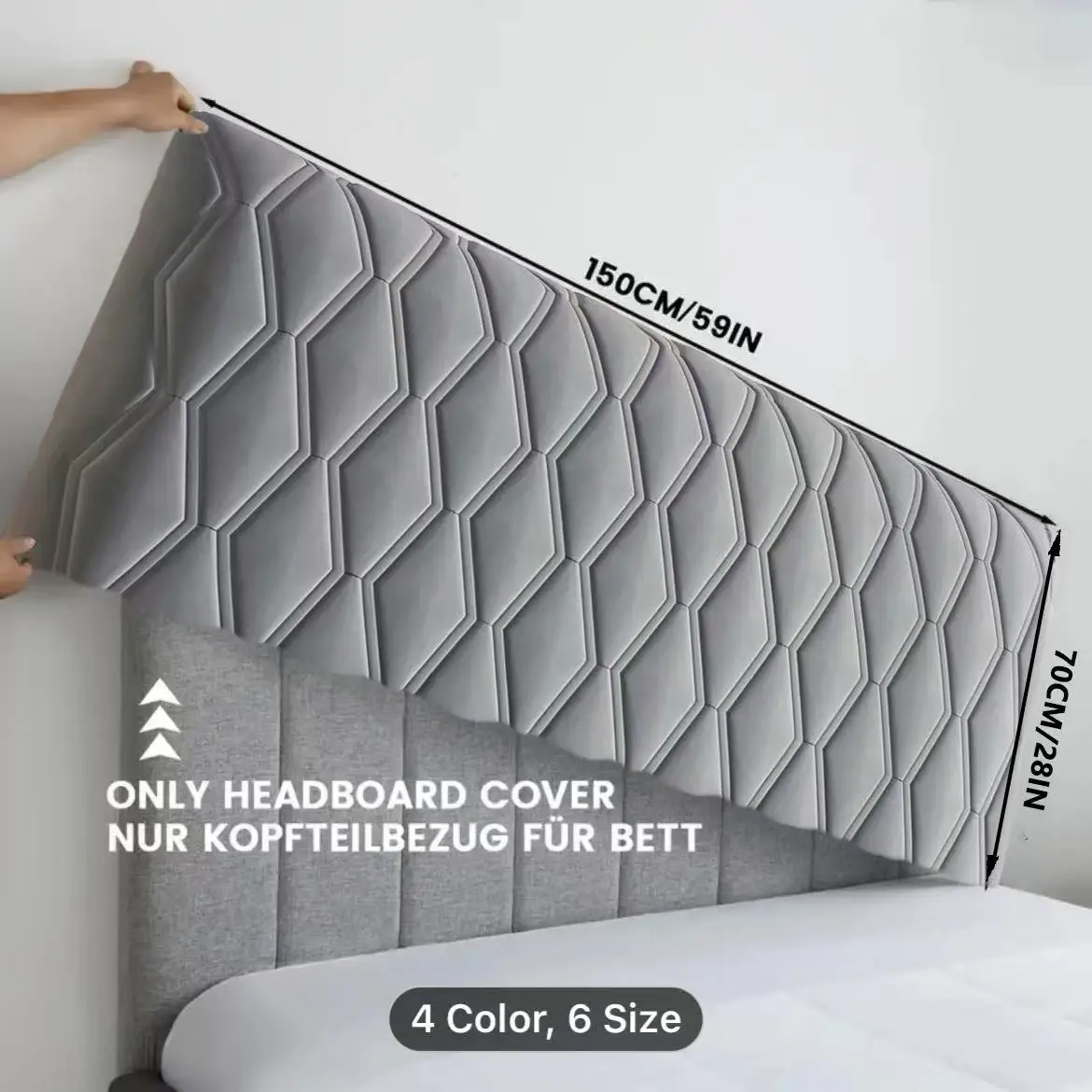 Copertura per testiera del letto calda in cotone, confezione morbida e addensata, schienale per diffusione del letto, copertura protettiva per testiera universale anticollisione 1