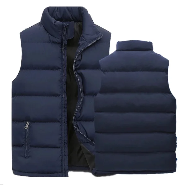 Giacca da gilet da uomo Giacche calde senza maniche Cappotto invernale con cerniera impermeabile Colletto alla coreana autunnale Gilet casual Abbigliamento di marca 5