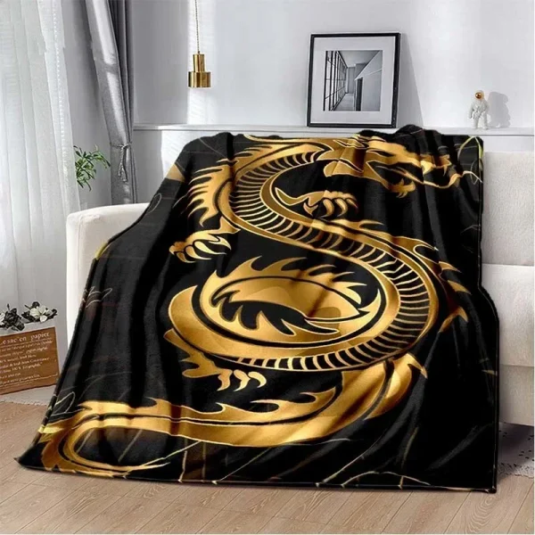 Coperte da tiro alla moda con drago cinese, copriletti morbidi in flanella calda e accogliente per divano letto, viaggi, campeggio, regali di compleanno di Natale 2