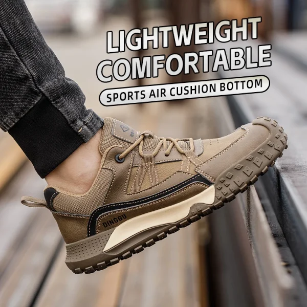 Stivali antinfortunistici da uomo Scarpe indistruttibili Sneakers Stivali protettivi con punta in acciaio Anti-smash Anti-puntura Scarpe antinfortunistiche da lavoro antiscivolo 2